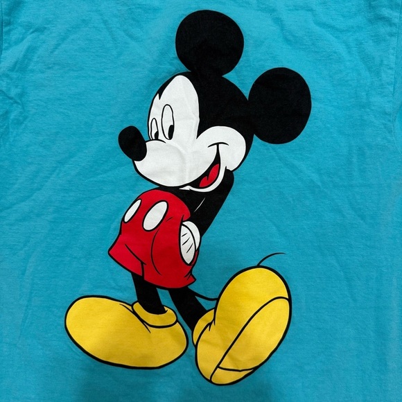 Disney Teal Cotton Tee Medium - Picture 4 of 4